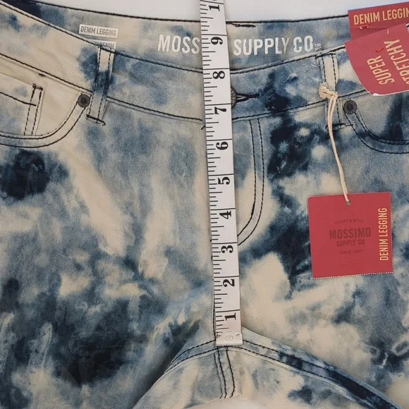 NWT Mossimo Tie Dye Fit 6 Coupe 6 Super Stretch Denim Legging Junior 9 Blue Boho - Picture 14 of 16
